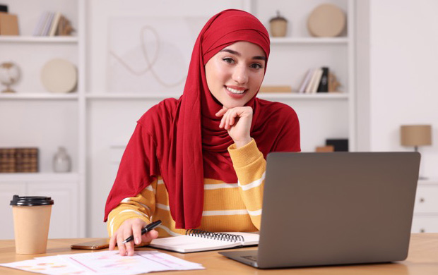 A student working on their essay